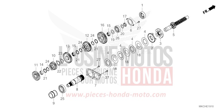 TRANSMISSION (MAINSHAFT) for Gold Wing GUNMETAL BLACK METLLIC (NHC52B) from 2021